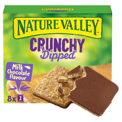 Nature Valley Crunchy Dipped Cereal Bars Milk Chocolate Flavour 8 x 20g, British Import (Pack of 3)