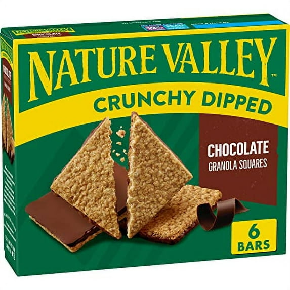 Nature Valley Crunchy Dipped Granola Squares, Oats and Chocolate, 6 ct, 4.68 OZ