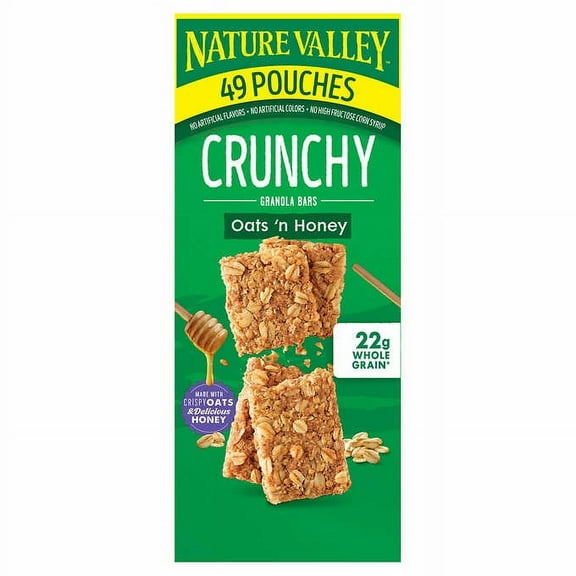 Nature Valley Crunchy Granola Bar, Oats 'n Honey, 1.49 oz, 49-count