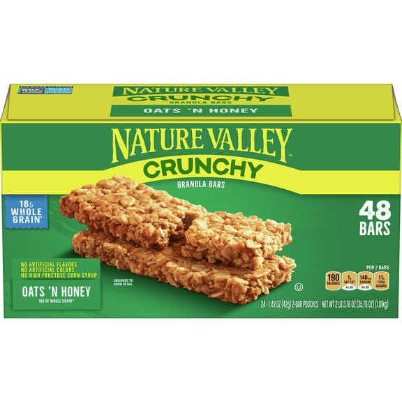Nature Valley Crunchy Granola Bars Oats & Honey 48ct.