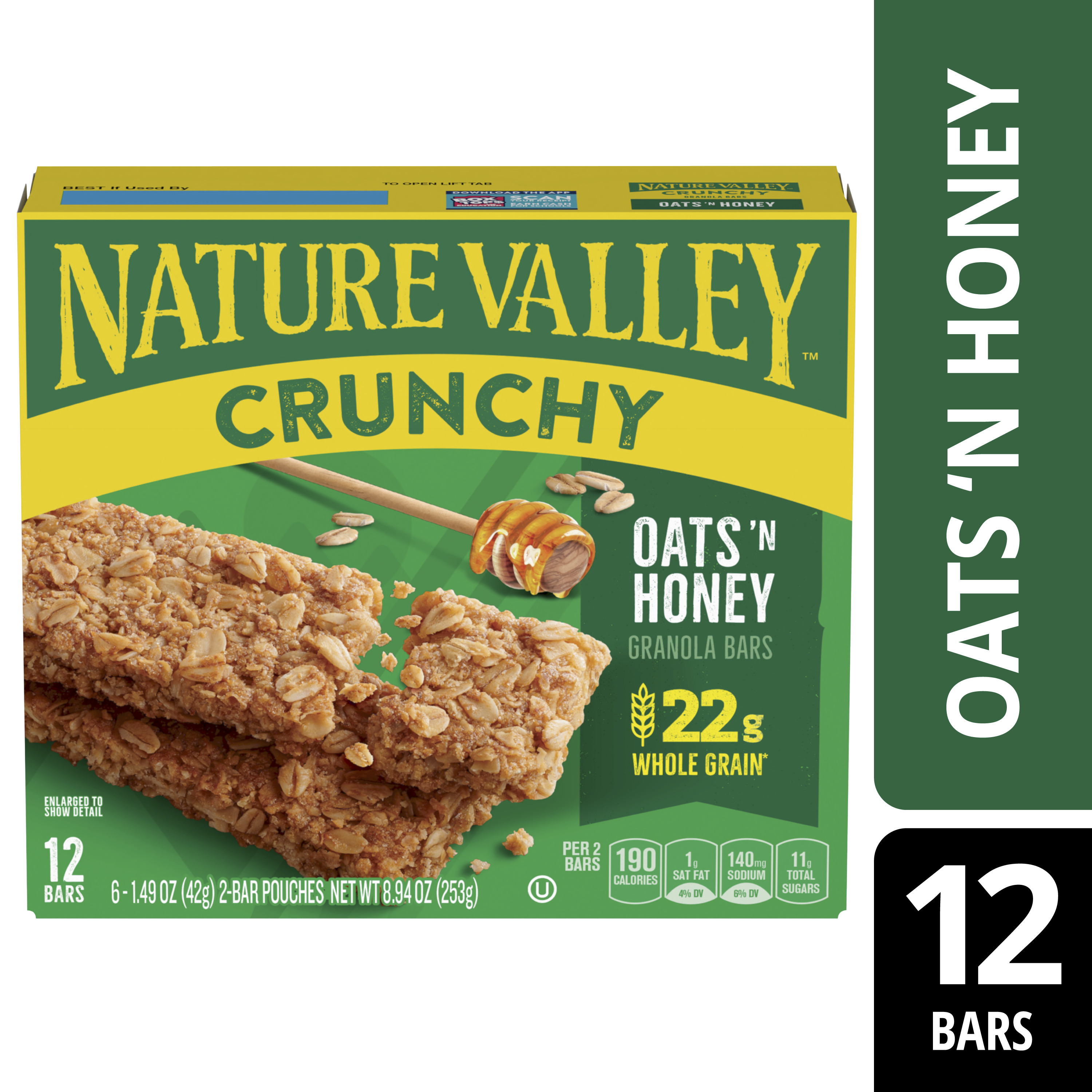 Nature Valley Crunchy Granola Bars, Variety Pack, 12 Bars, 8.94 OZ (6 Pouches)