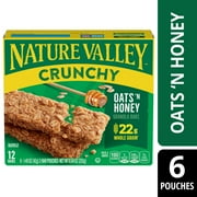 Nature Valley Crunchy Granola Bars, Oats 'n Honey, 12 Bars, 8.94 oz (6 Pouches)