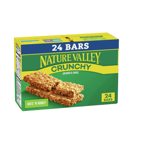 Nature Valley Crunchy Granola Bars, Oats 'n Honey, 24 Bars, 17.88 OZ (12 Pouches)