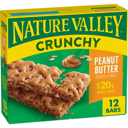 Nature Valley Crunchy Granola Bars, Peanut Butter, 12 Count, 8.94 oz (6 Pouches)