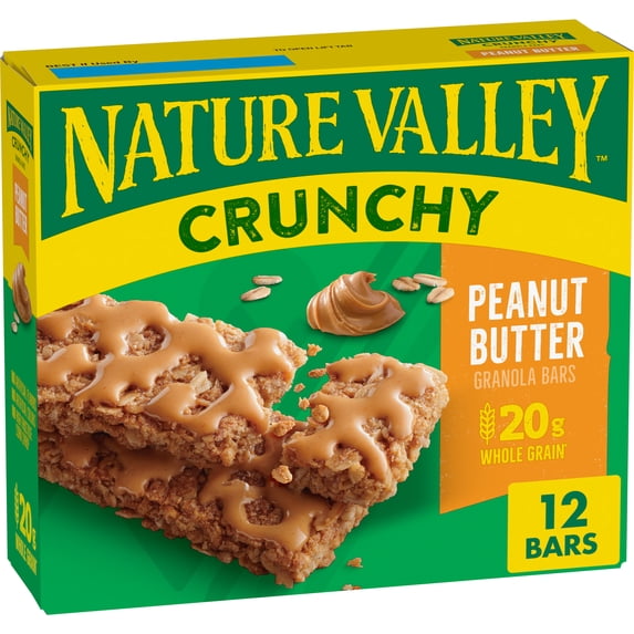 Nature Valley Crunchy Granola Bars, Peanut Butter, 12 Count, 8.94 oz (6 Pouches)