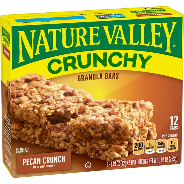 Nature Valley Crunchy Granola Bars, Pecan Crunch, 12 Bars, 8.94 Oz (6 Pouches)