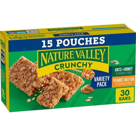 Nature Valley Crunchy Granola Bars, Variety Pack, 30 Bars, 22.35 OZ (15 Pouches)