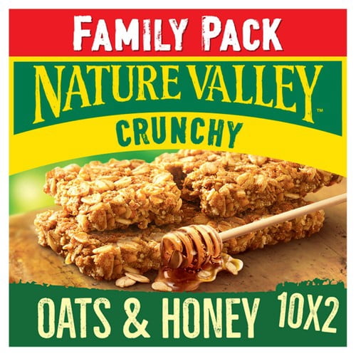 Nature Valley Crunchy Oats & Honey Cereal Bars Family Pack 10 x 42g, British Import (Pack of 3)