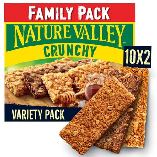 Nature Valley Crunchy Variety Pack Cereal Bars Family Size 10 x 42g, British Import (Pack of 3)