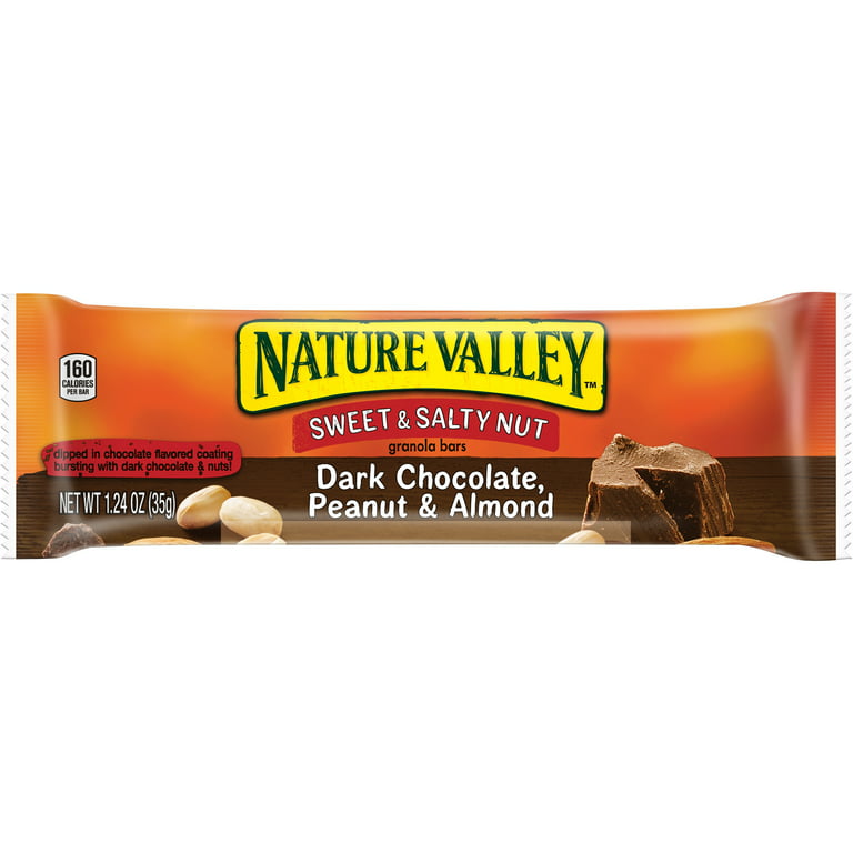 Nature Valley Dark Chocolate, Peanut & Almond Sweet & Salty Nut Granola  Bar, 1.24 OZ