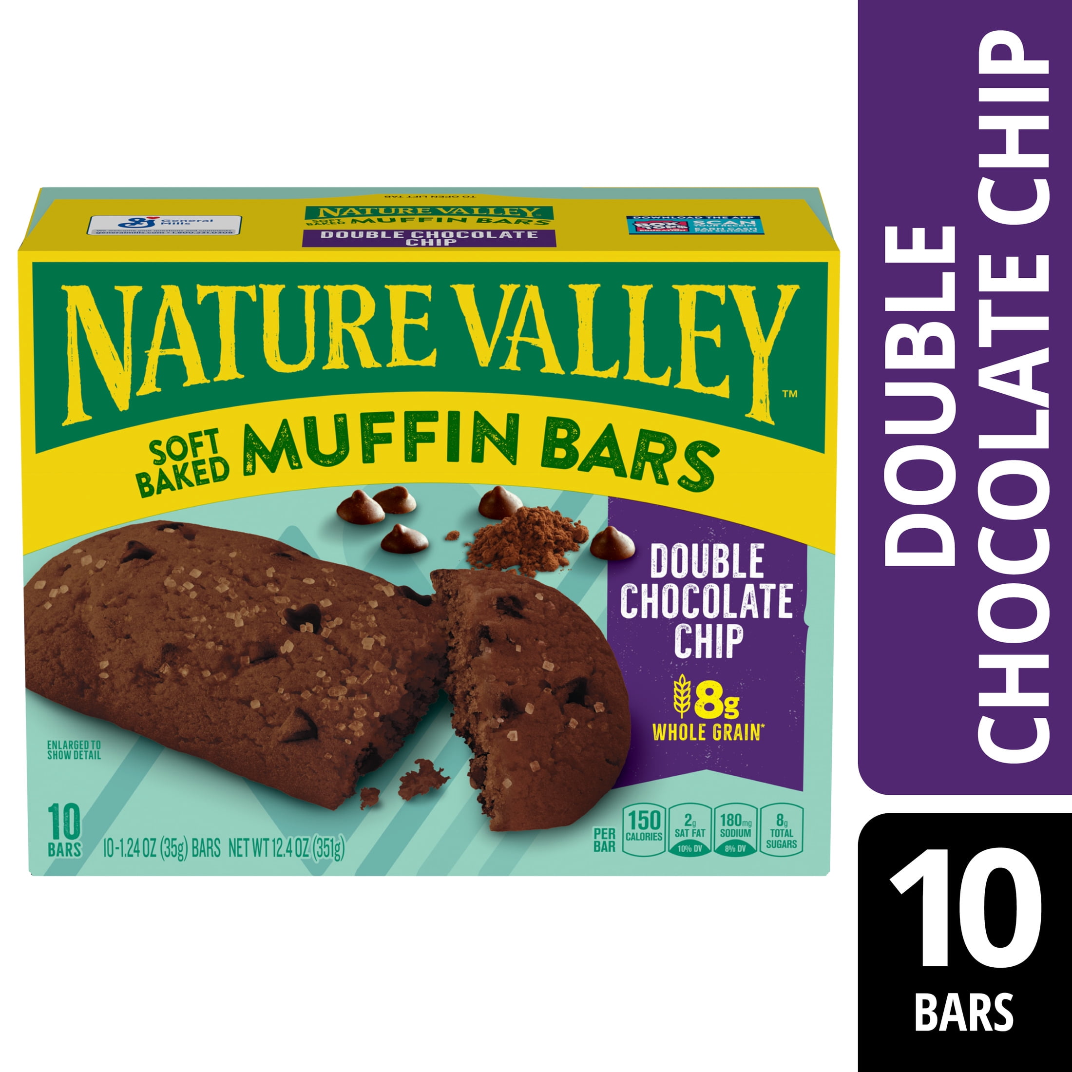 Nature Valley Double Chocolate Chip Soft Baked Muffin Bars, 10 Ct