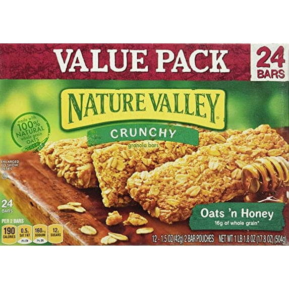 Nature Valley Granola Bar Crunchy Oats & Honey 12 Ct (Pack of 32)