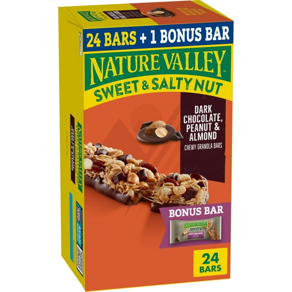 Nature Valley Granola Bars Bonus Pack, Sweet & Salty Nut, 25 Bars, 29.69 OZ