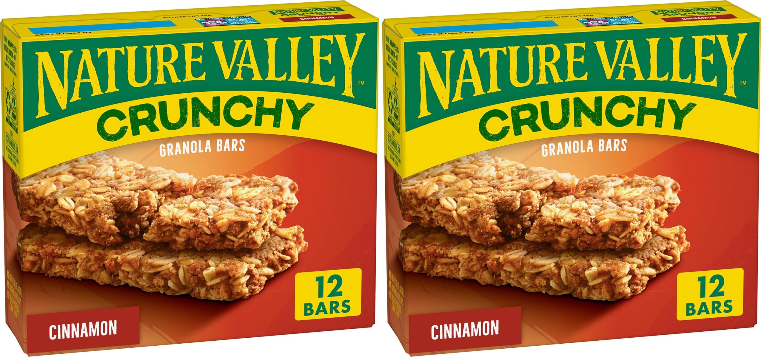 Nature Valley Granola Bars Crunchy, Cinnamon, 8.94 oz., 12 Bars (Pack of 2)