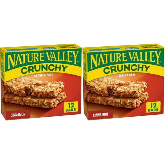 Nature Valley Granola Bars Crunchy, Cinnamon, 8.94 oz., 12 Bars (Pack of 2)