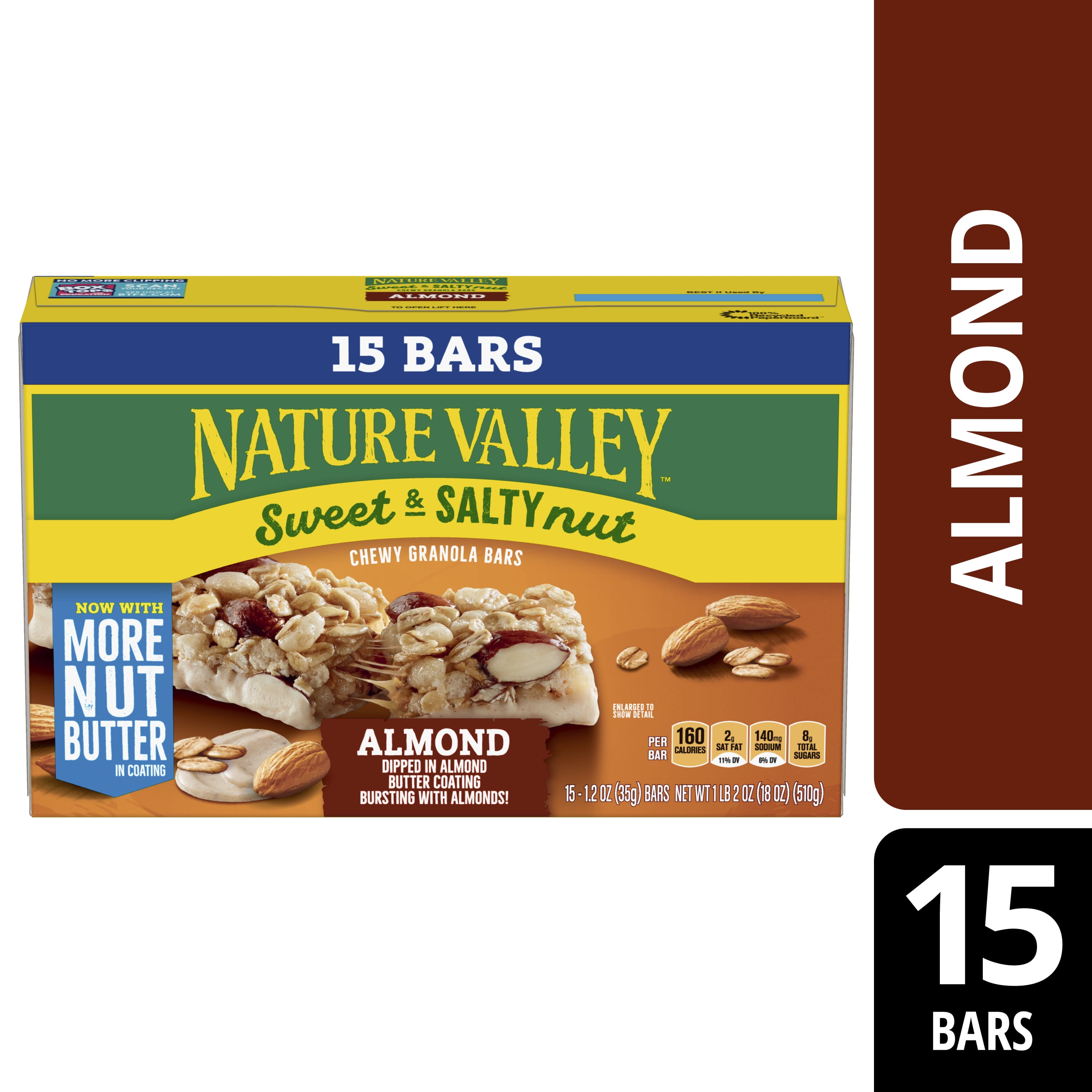Nature Valley Granola Bars, Sweet and Salty Nut, Almond, 1.2 oz, 15 ct