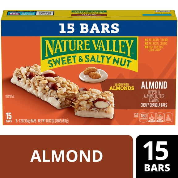 Nature Valley Sweet and Salty Nut Granola Bars, Almond, 15 Bars, 18 oz