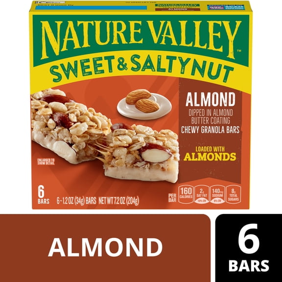 Nature Valley Sweet and Salty Nut Granola Bars, Almond, 6 Bars, 7.2 oz