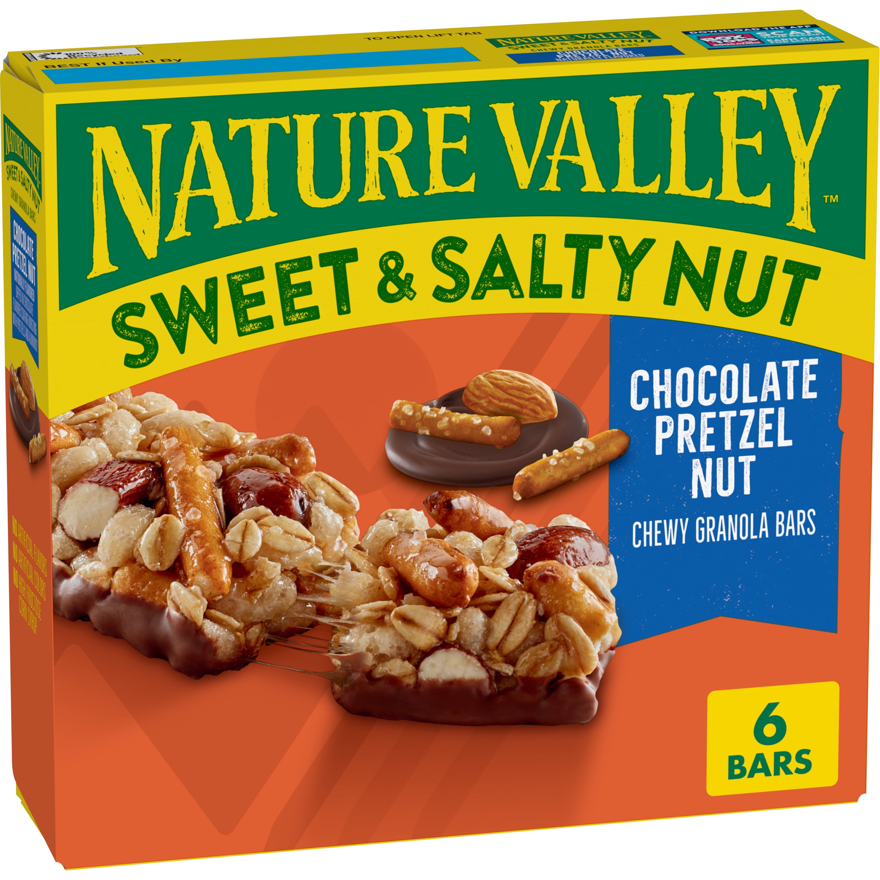 Nature Valley Granola Bars, Sweet and Salty Nut, Chocolate Pretzel, 6