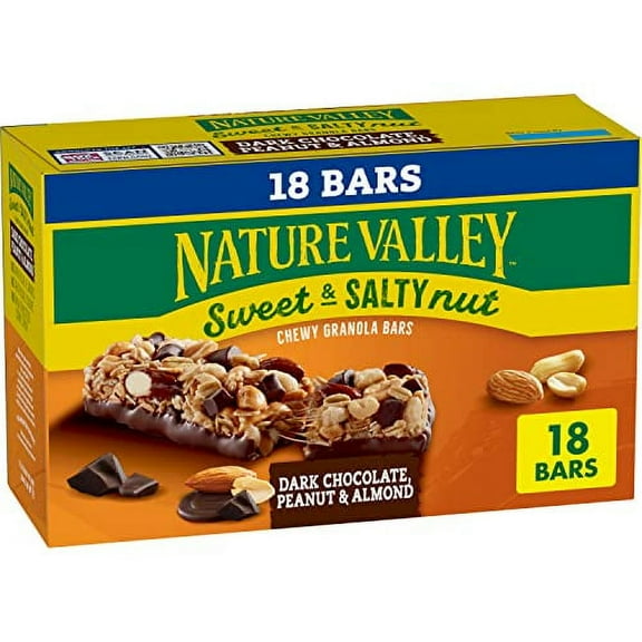 Nature Valley Granola Bars, Sweet And Salty Nut, Dark Chocolate Peanut And Almond, 18 Ct