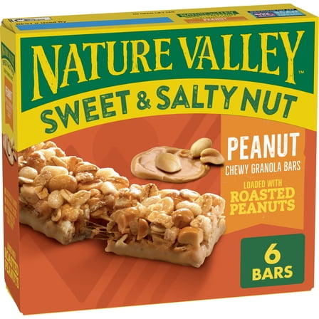 Nature Valley Sweet and Salty Nut Granola Bars, Peanut, 6 Bars, 7.2 oz