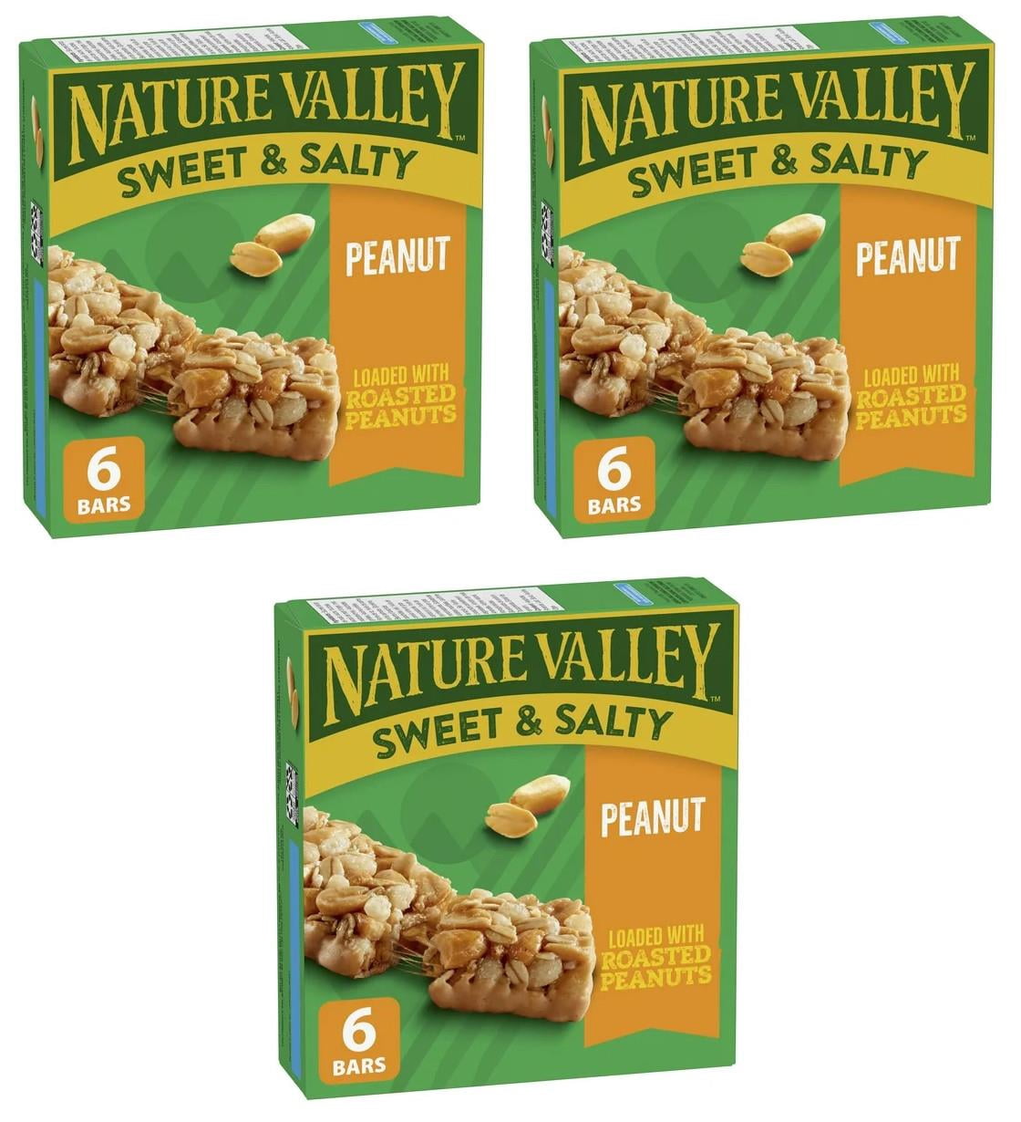 Nature Valley Granola Bars, Sweet and Salty Nut, Peanut, 6 Bars x 35g, 210g (3 Pack)