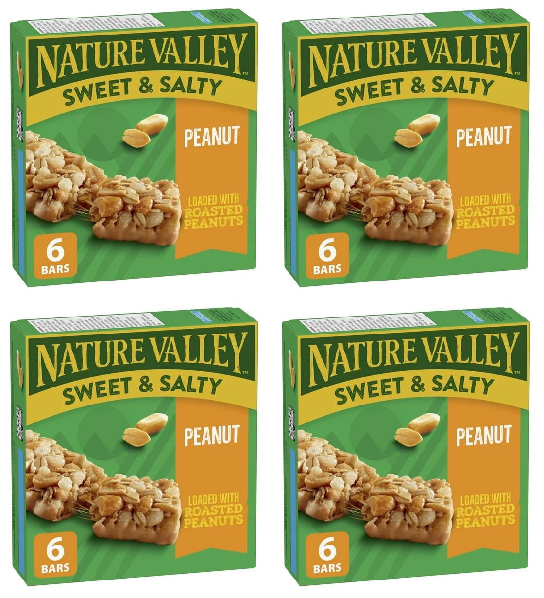 Nature Valley Granola Bars, Sweet and Salty Nut, Peanut, 6 Bars x 35g, 210g (4 Pack)