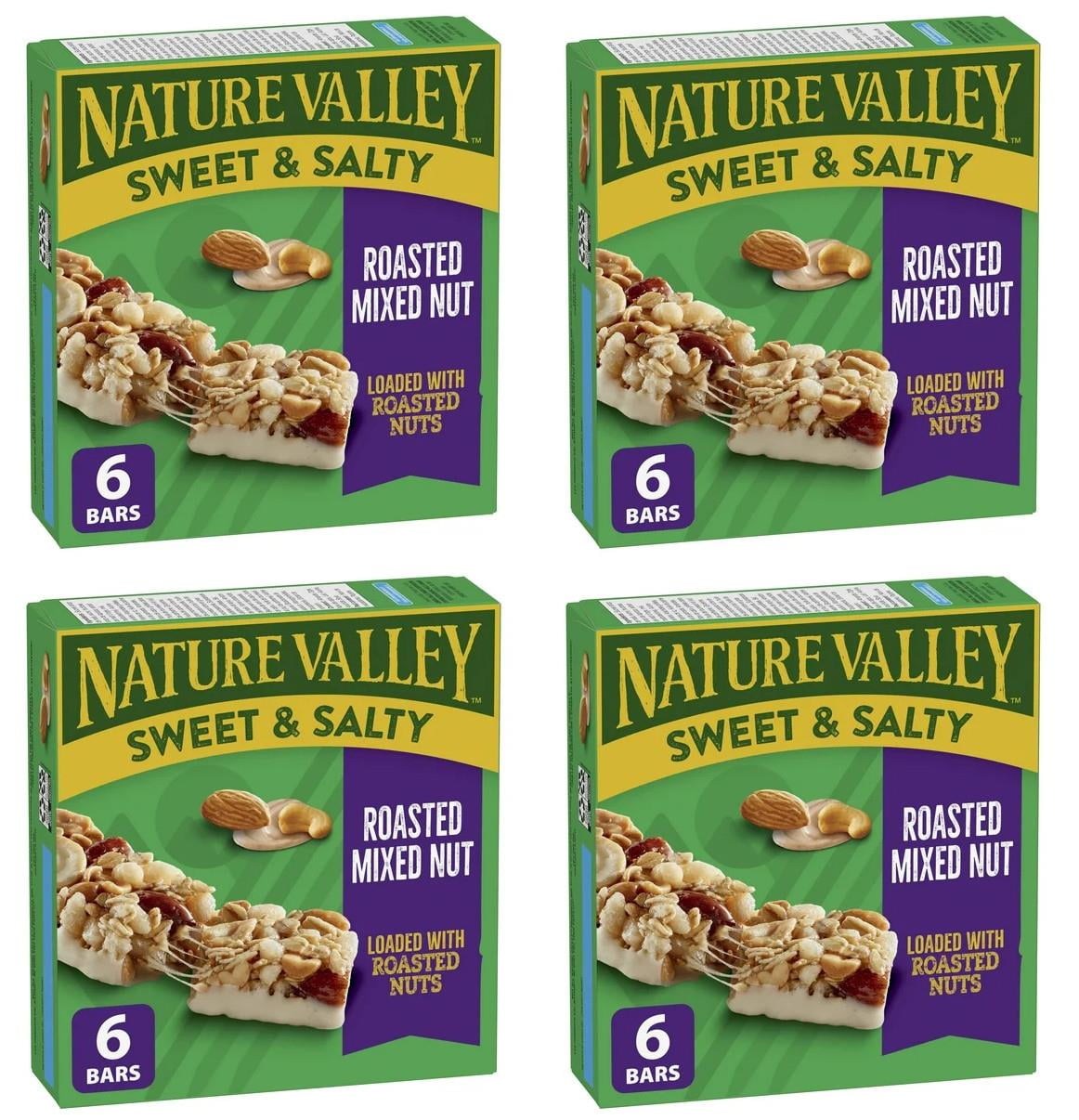 Nature Valley Granola Bars, Sweet and Salty Nut, Roasted Mixed Nut, 6 Bars, 210g (4 Pack)