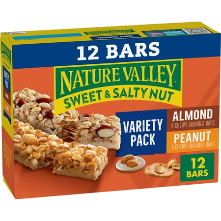 Nature Valley Granola Bars, Sweet and Salty Nut, Variety Pack, 12 Bars, 14.8 OZ