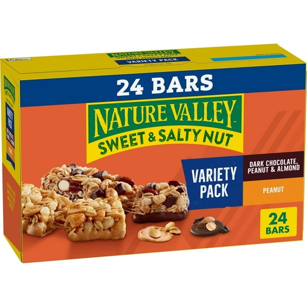 Nature Valley Granola Bars, Sweet and Salty Nut, Variety Pack, 24 Bars, 28.8 OZ - Pack of 2
