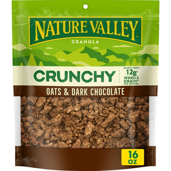 Nature Valley Granola Oats And Dark Chocolate Crunchy Granola, Loose Granola Made With Whole Grain Oats, 16 Oz Resealable Bag