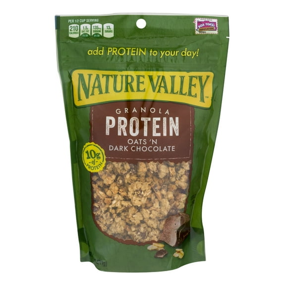 Nature Valley Granola, Protein, Oats N' Dark Chocolate, Crunchy Granola Bag, 11 oz (Pack 6)
