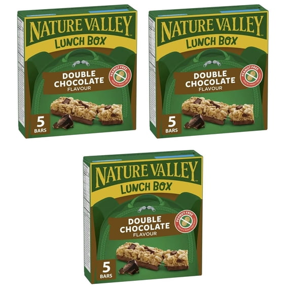 Nature Valley Lunchbox Granola Bars, Double Chocolate, 5 Bars x 26g, 130g (3 Pack)