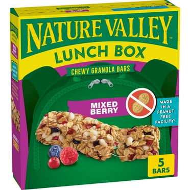Nature Valley Peanut-Free Chewy Granola Bars, Mixed Berry, 5 Bars, 4.6 oz