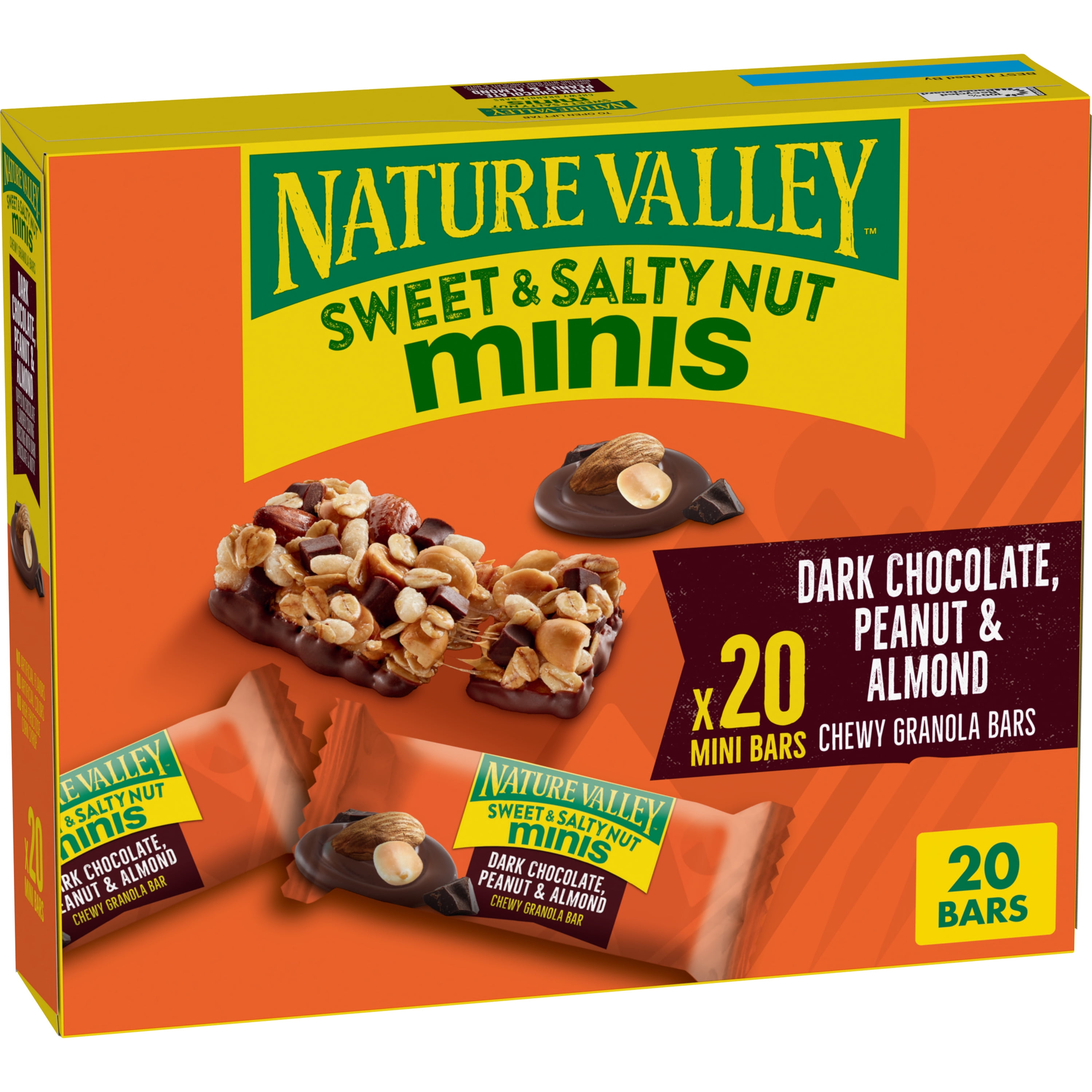 Nature Valley Mini Granola Bars, Dark Chocolate Peanut Almond, 20 Bars, 15 OZ