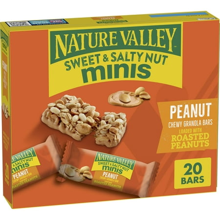 Nature Valley Mini Granola Bars, Sweet and Salty Nut, Peanut, 20 Bars, 15 OZ