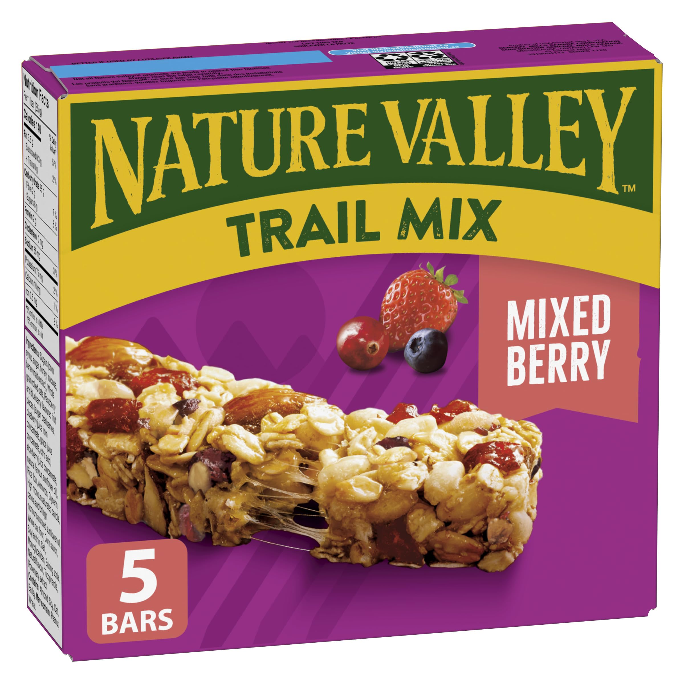 Nature Valley Mixed Berry MSF2 Chewy Trail Mix, 5-Count, 175 Gram ...