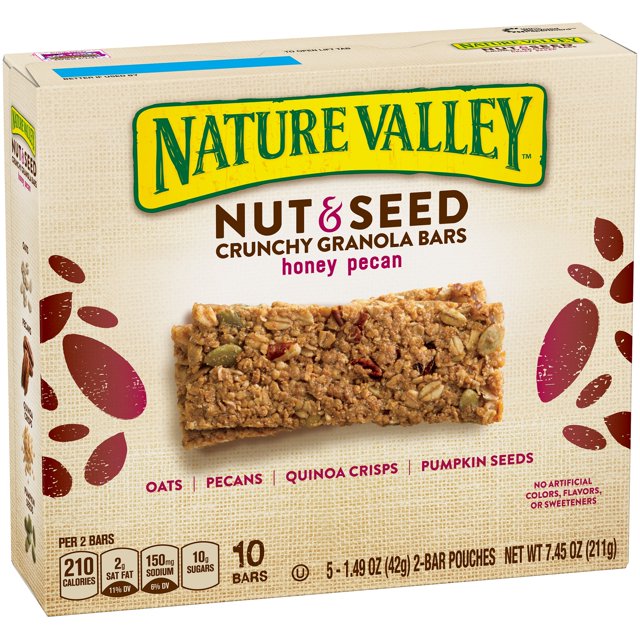 Nature Valley Nut & Seed Crunchy Granola Bar, Honey Pecan, 1.49 Oz
