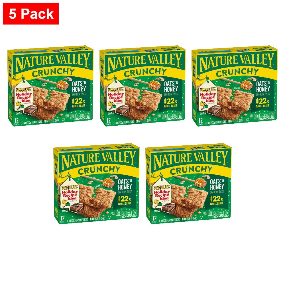 Nature Valley Oats n Honey Crunchy Granola Bars 6 ct / 1.49 oz - 5 Pack