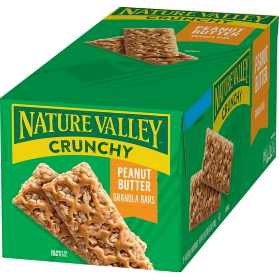 Nature Valley Crunchy Peanut Butter Granola Bars, 28-Count, 1.49 oz Each, Individually Wrapped Snack Bars