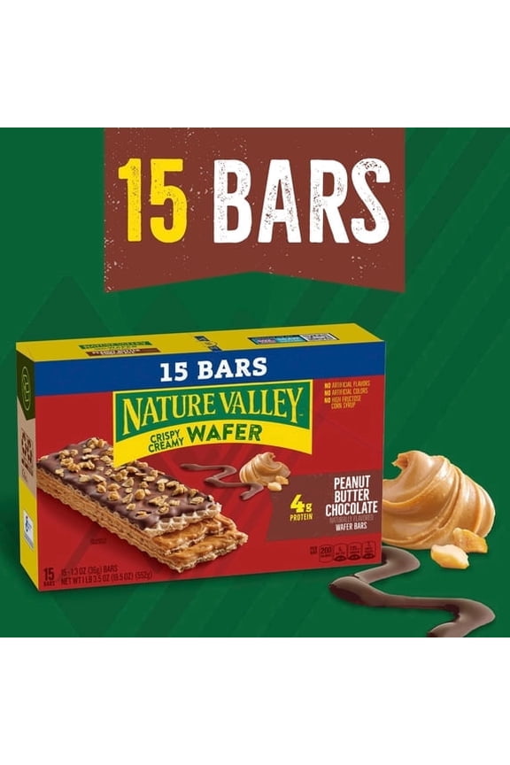 Peanut Butter Chocolate Crispy Creamy Wafer Bars, 15 Bars, 19.5 oz (4pack)