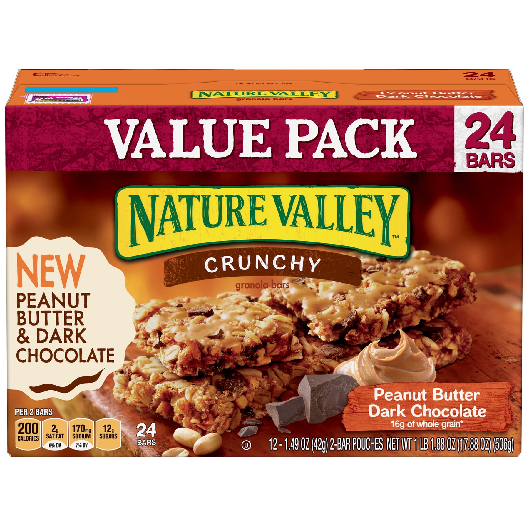 Nature Valley Peanut Butter Dark Chocolate Granola Bars 12 ct, 17.9 oz