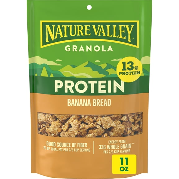 Nature Valley Protein Granola, Banana Bread Flavor, Resealable Snack Pouch, 11 oz