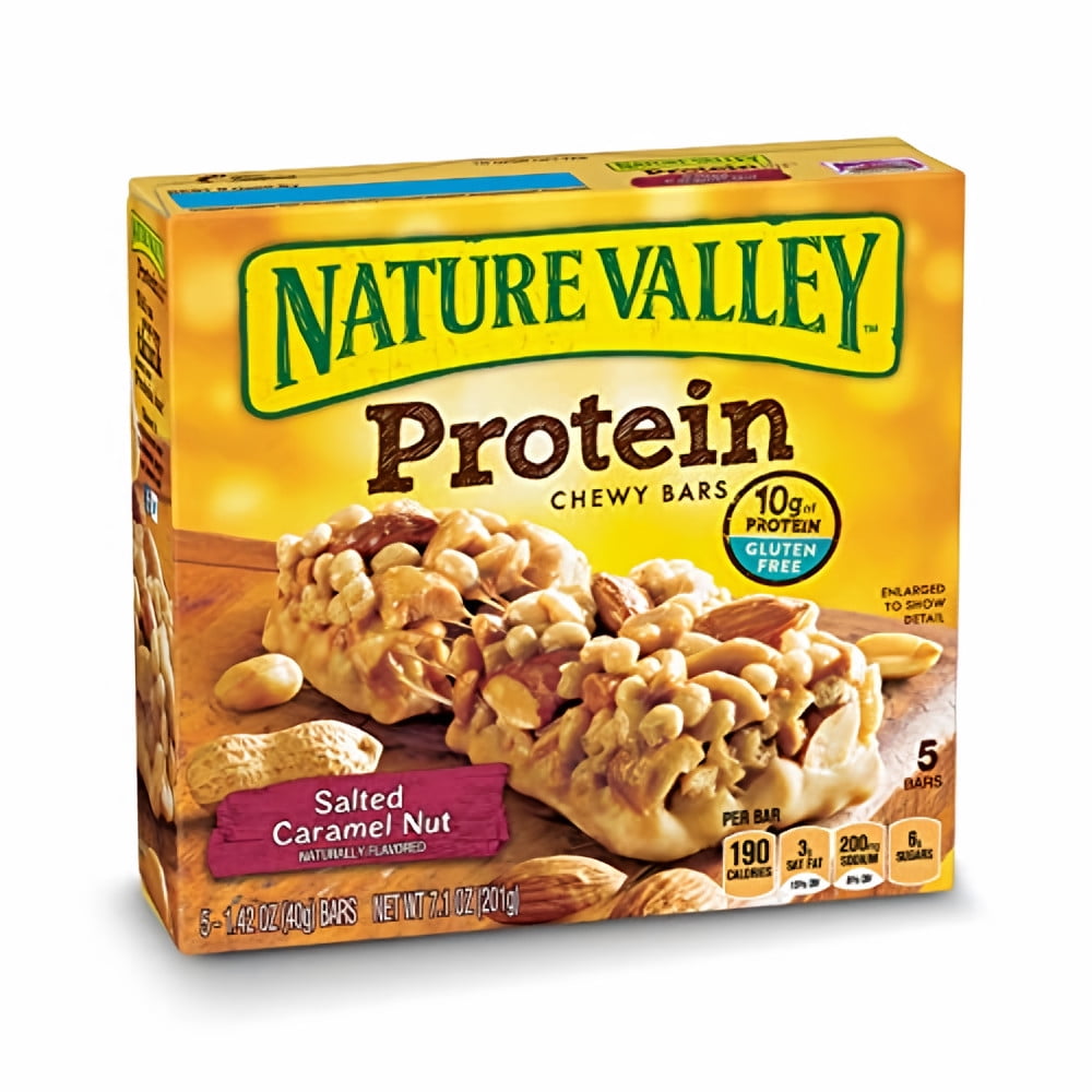 Nature Valley Protein Chewy Bar Salted Caramel Nut (Pack of 32)