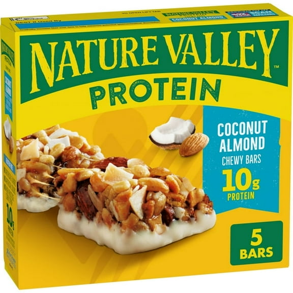 Nature Valley Protein Chewy Snack Bars, Coconut Almond, 5 Bars, 7.1 oz (Pack of 2)