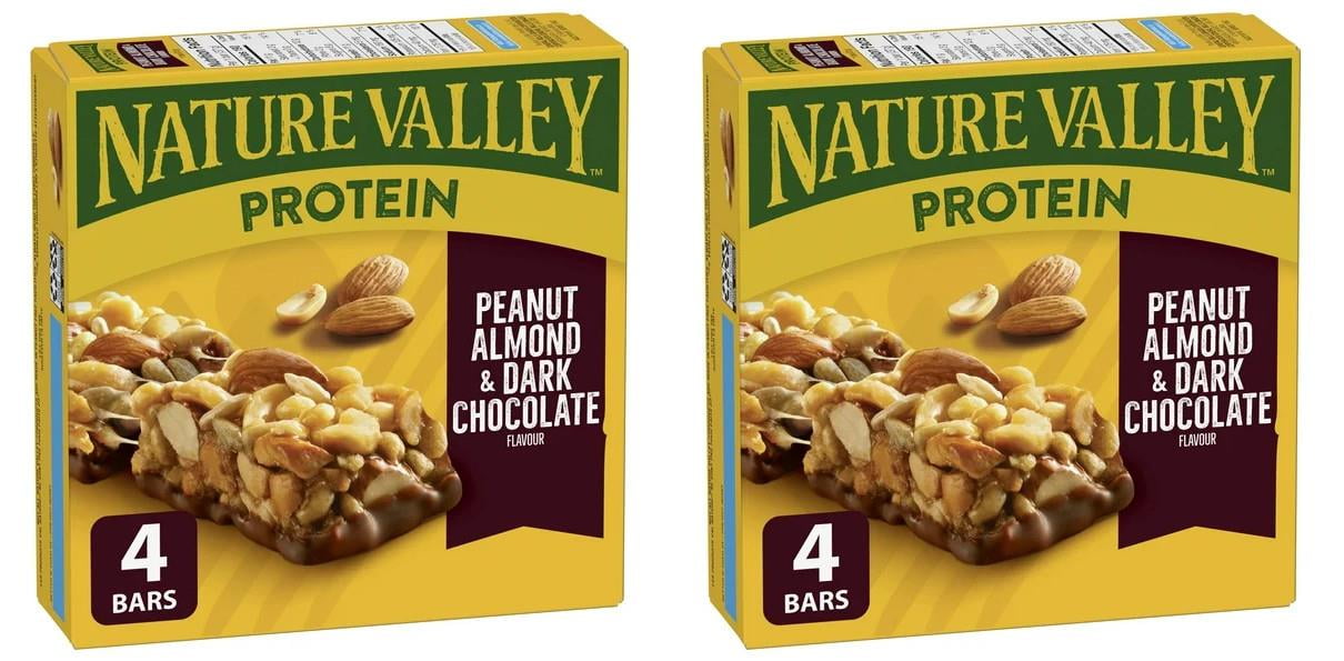 Nature Valley Protein Granola Bars, Peanut Almond and Dark Chocolate, 4 Bars, 148g (2 Pack)