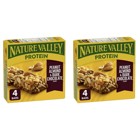 Nature Valley Protein Granola Bars, Peanut Almond and Dark Chocolate, 4 Bars, 148g (2 Pack)