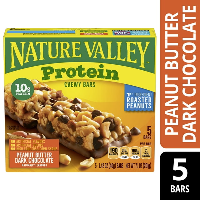 Nature Valley Protein Granola Bars Peanut Butter Dark Chocolate 5 Bars  7.1 OZ