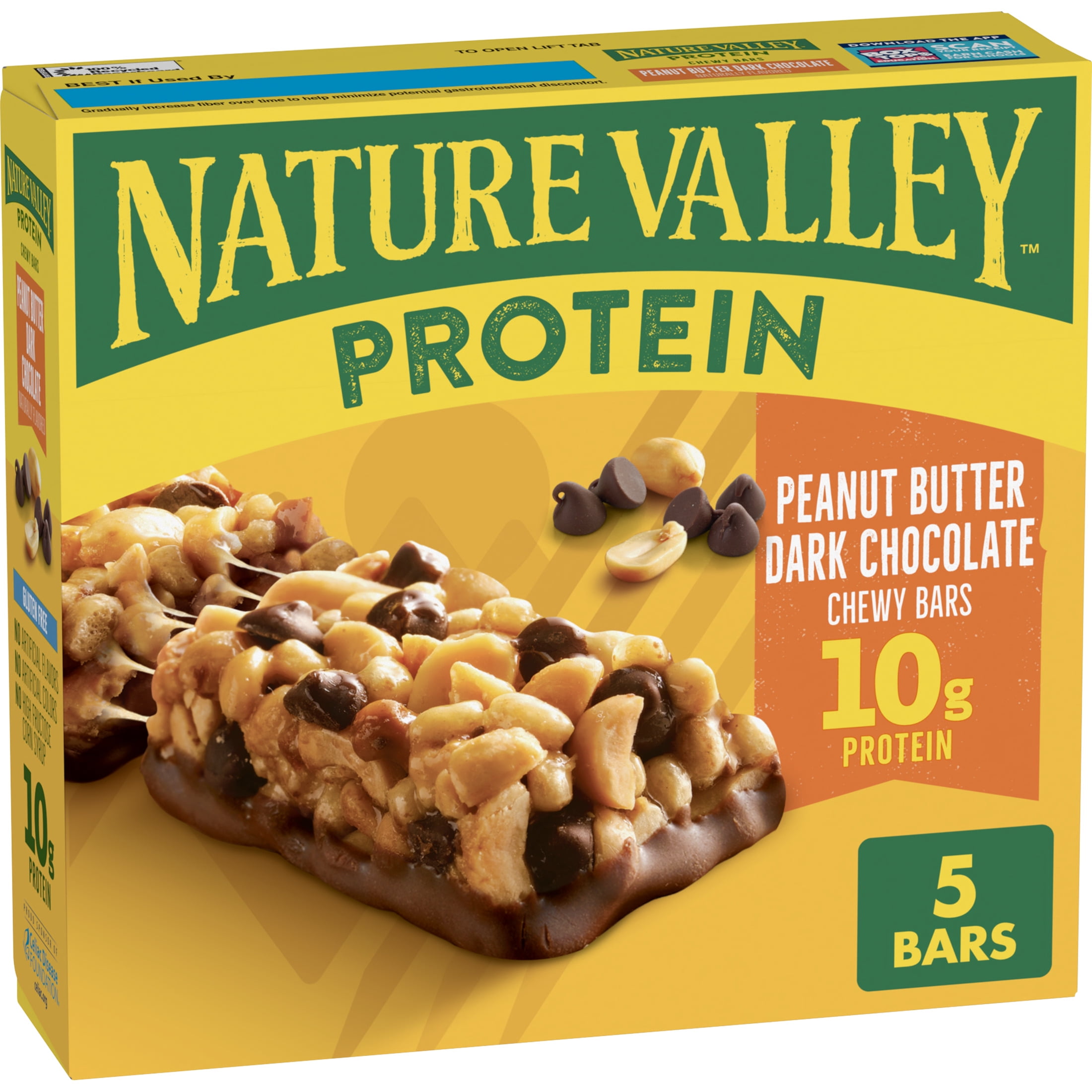 Nature Valley Protein Granola Bars, Peanut Butter Dark Chocolate, 5 Bars, 7.1 oz