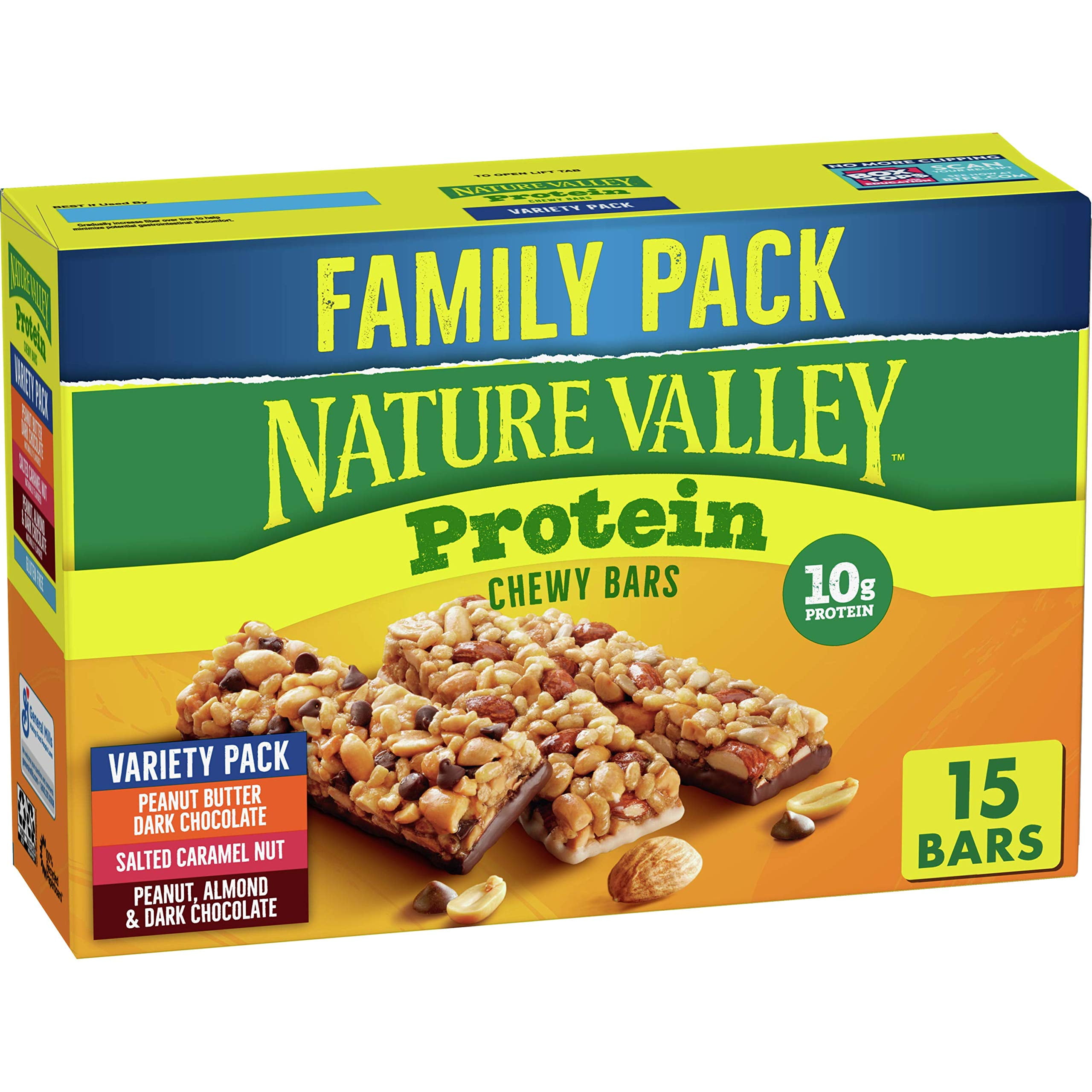 Nature Valley Protein Granola BDF6&nbsp;Bars, Snack Variety Pack, Chewy Bars, 15 ct, 21.3 OZ
